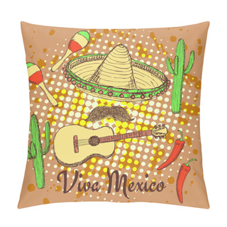 Personality  Sketch Mexican Poster Pillow Covers