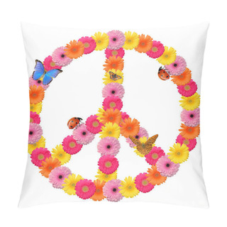 Personality  Peace Flower Symbol Pillow Covers