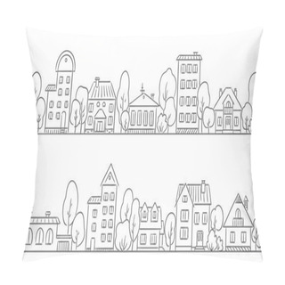 Personality  Trees And Houses In A Row For Your Frame Pillow Covers