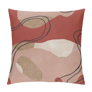 Personality  Seamless Organic Rounded Curvy Shapes On Burlap Pillow Covers