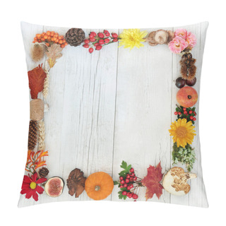 Personality Autumn Wreath Background Border Pillow Covers