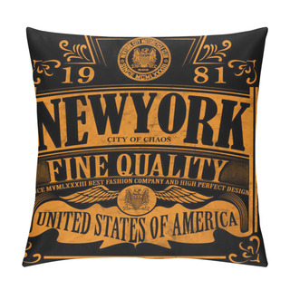 Personality  New York Vintage Slogan Man T Shirt Graphic Vector Design Pillow Covers
