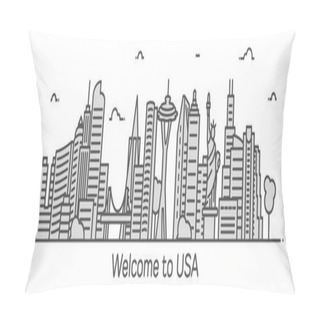 Personality  Welcome To USA Banner Pillow Covers