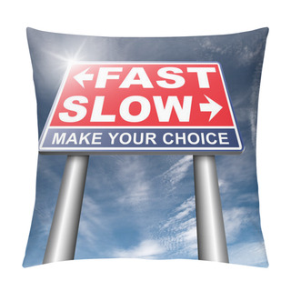 Personality  Fast Or Slow Road Sign Pillow Covers
