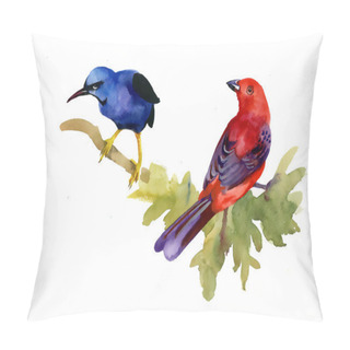 Personality  Wild Exotic Birds On Branch Pillow Covers