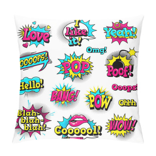 Personality  Fashion Patch Badges With Lips, Hearts,shoes, Lipstick,cosmetics, Stars, Cool Text And Other Elements With Stroke. Set Of Stickers And Patches In Cartoon 80s-90s Comic Style In Vector. Ready For Print Pillow Covers