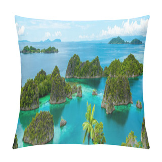 Personality  Lonely Green Islands In Turquoise Water In Raja Ampat Papua New Guinea Pillow Covers