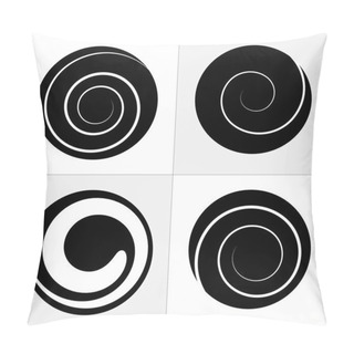 Personality  Collection Of Abstract Spiral Vector Elements. Pillow Covers