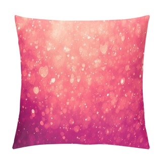 Personality  Glowing Pink Hearts Background Pillow Covers