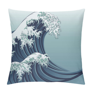Personality  Great Wave Illustration Pillow Covers