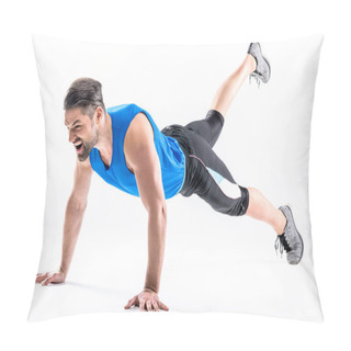 Personality  Man Doing Plank Exercise  Pillow Covers