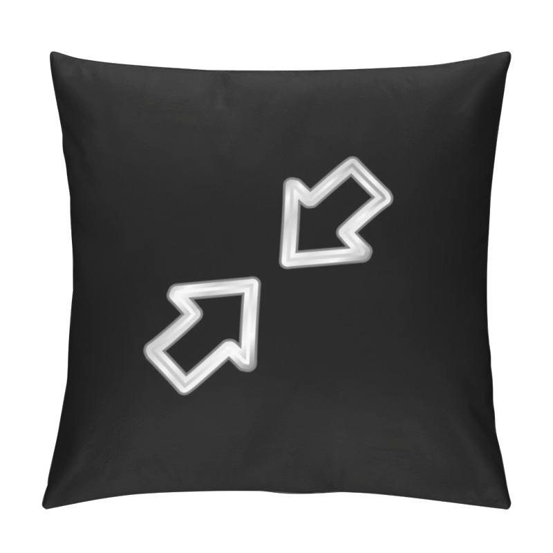 Personality  Arrows Hand Drawn Interface Symbol Outlines Silver Plated Metallic Icon Pillow Covers
