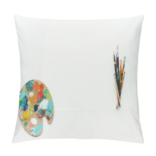 Personality  Palette With Paints And Brushes Pillow Covers
