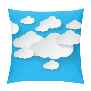 Personality  White Clouds On Blue Background Pillow Covers