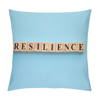 Personality  Resilience, Text Words Typography Written With Wooden Letter, Life And Business Motivational Inspirational Terms Concept Pillow Covers