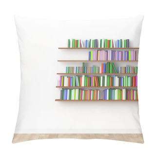 Personality  Interior Bookshelf Room Library. 3d Rendering Pillow Covers
