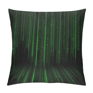 Personality  Black Green Binary System Code Background Pillow Covers