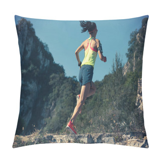 Personality  Woman Running On Mountain  Pillow Covers