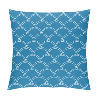 Personality  Light Blue Fish Scale Seamless Vector Pattern Pillow Covers