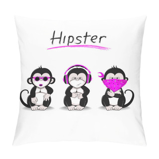 Personality  Hipster Monkey Pillow Covers