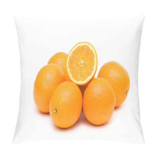 Personality  Two Oranges Isolated On The White Pillow Covers