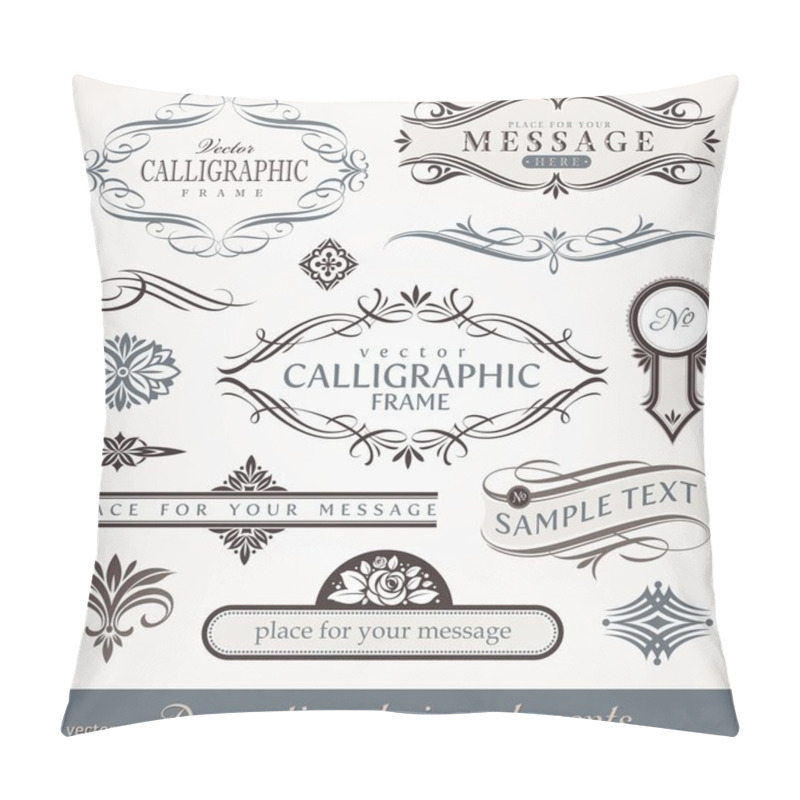 Personality  Vector Decorative Calligraphic Design Elements & Page Decor Pillow Covers