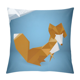 Personality  Vector Illustration Of Origami Fox. Pillow Covers
