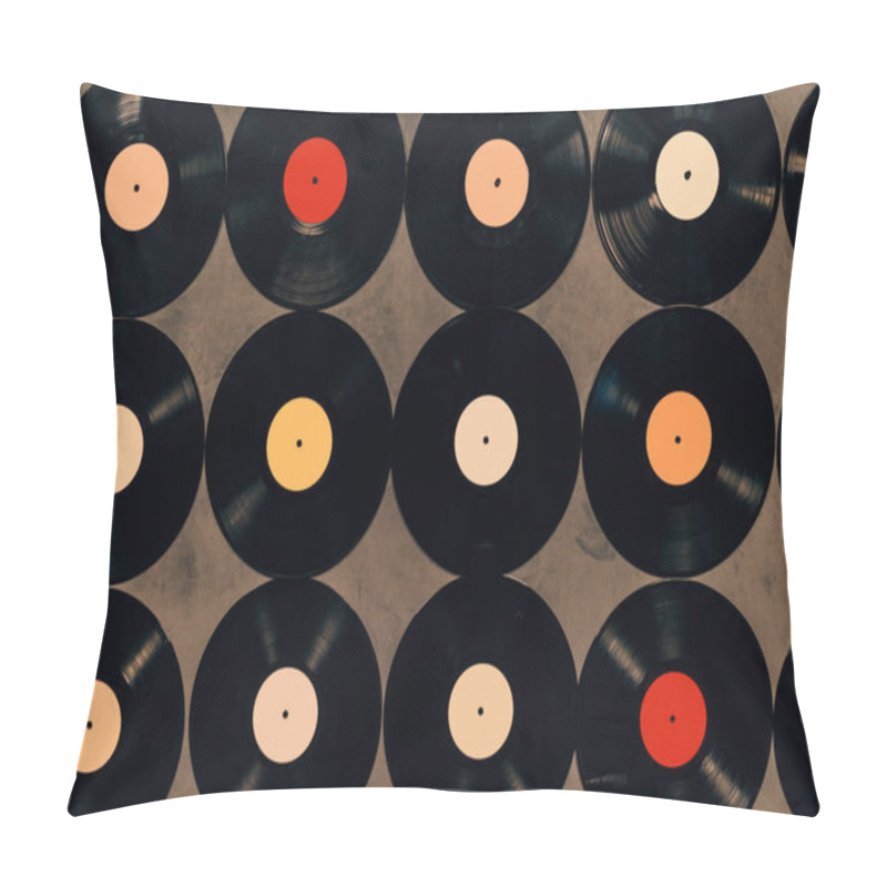 Personality  Top View Of Background Made From Vinyl Records Pillow Covers