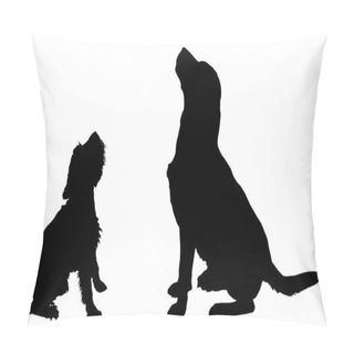 Personality  Silhouettes Of Playful Dogs Pillow Covers