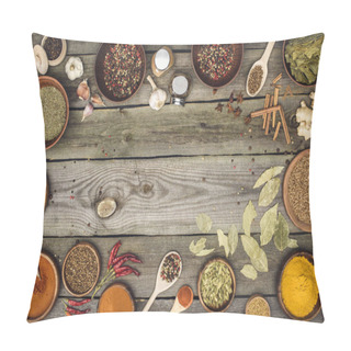 Personality  Bowls With Spices And Utensils Pillow Covers