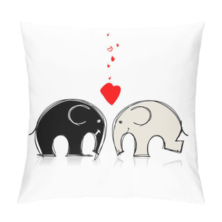 Personality  Cute Elephants Sketch For Your Design Pillow Covers