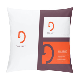 Personality  D Letter Logo Business Cards Pillow Covers