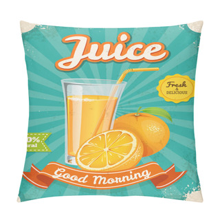 Personality  Juice Poster In Vintage Style Pillow Covers