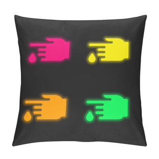 Personality  Blood Four Color Glowing Neon Vector Icon Pillow Covers