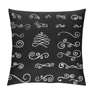 Personality  Hand Drawn Swirls And Decorative Floral Curls Collection. Pillow Covers