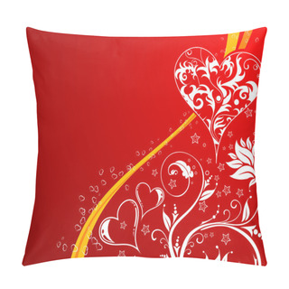 Personality  Valentines Day Background With Hearts And Flowers Pillow Covers
