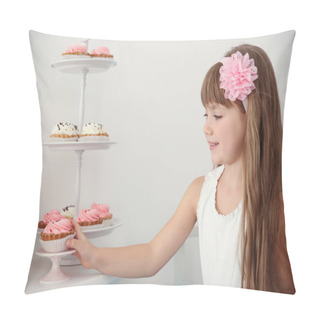 Personality  Birthday Girl Eating Cake Pillow Covers