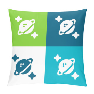 Personality  Astrophysics Flat Four Color Minimal Icon Set Pillow Covers