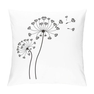 Personality  Silhouette Flying Blow Dandelion Buds Pillow Covers