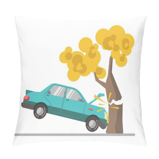 Personality  Car Crash Accident In Tree Pillow Covers