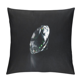 Personality  Clear Big Diamond On Black Background Pillow Covers