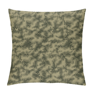 Personality  Military Camouflage Seamless Pattern, Hexagonal Grid Background. Snake Skin Style Green Camo Pillow Covers