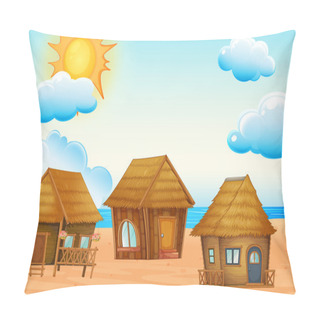 Personality  Huts On Beach Pillow Covers