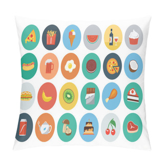 Personality  Food Flat Vector Icons 2 Pillow Covers
