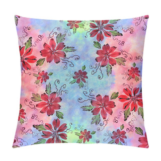 Personality  Flowers. Abstract Wallpaper With Floral Motifs.  Seamless Pattern. Wallpaper.  Pillow Covers
