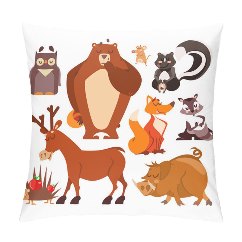 Personality  Set of cartoon forest animals pillow covers