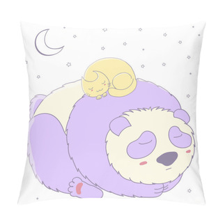 Personality  Sleeping Panda And Cat Pillow Covers