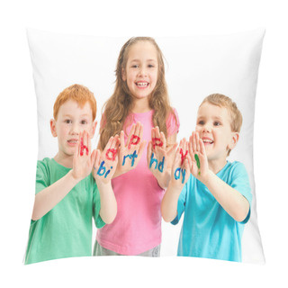 Personality  Kids Happy Birthday Painted Letters On Hands Pillow Covers