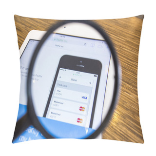 Personality  CHIANG MAI, THAILAND - SEPTEMBER 17, 2014: Paypal Website Displa Pillow Covers