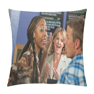 Personality  Cafe Owner With Irritated Customers Pillow Covers